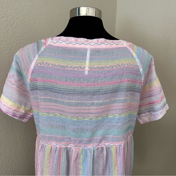Anthropologie Letty Embroidered Babydoll Relaxed Semi sheer Blouse Size XS - Picture 11 of 15